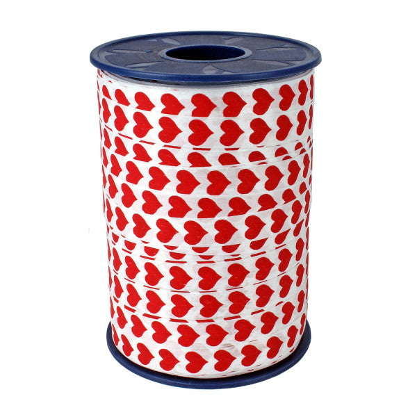 Valentine – Kräuselband 10 mm x 250 Meter, Farbe Herzen