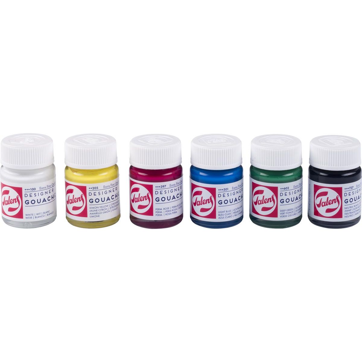 Talens – Gouache Extra Fine, Flasche mit 16 ml, Set mit 6 Flaschen in Primärfarben