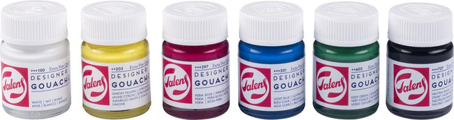 Talens – Gouache Extra Fine, Flasche mit 16 ml, Set mit 6 Flaschen in Primärfarben