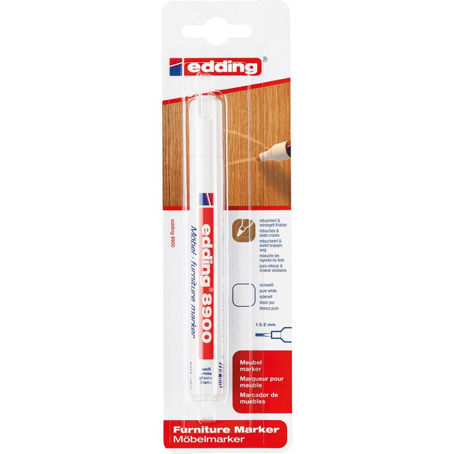Edding - Filzstift 8900 Möbel rund 1,5-2mm hochweiß Blister à 1 Stück