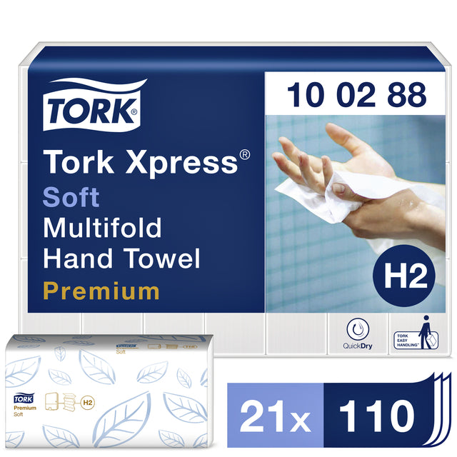 Handtuch Tork H2 Multiifold Premiumqualität 2 Ladung Weiß 100288