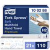 Tork - Handtuch H2 Xpress Multifold 2-lagig 212x340mm 21x110 Blatt weiß 100288