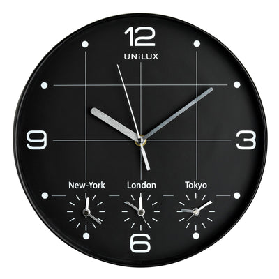 UNILUX - Wanduhr On Time Ø 30,5cm schwarz/weiß