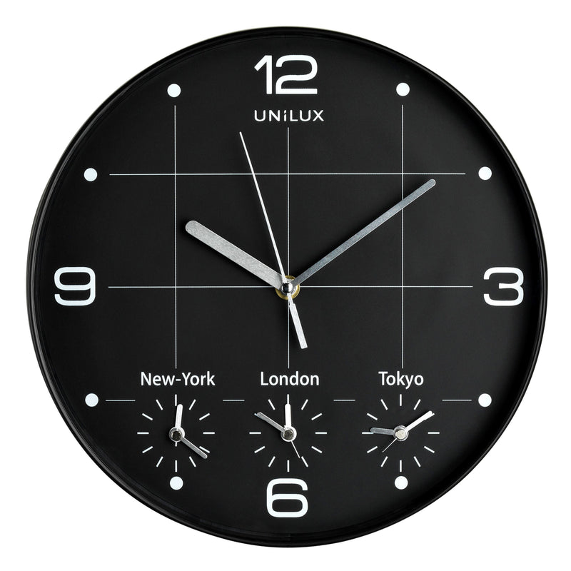 UNILUX - Wanduhr On Time Ø 30,5cm schwarz/weiß