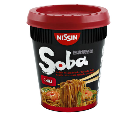 Nissin - Nudeln Soba Chili Tasse | 8 Stück