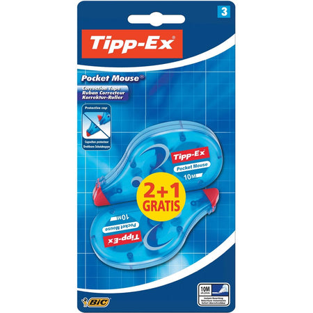 Tipp-Ex - Pocket Mouse Korrekturroller, Blister mit 2 + 1 gratis