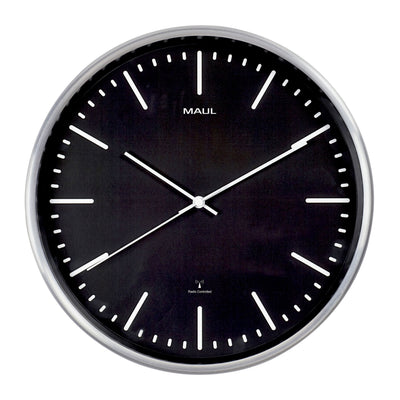 MAUL - Wanduhr Fly RC Ø305x45mm Alurahmen schwarz inkl. Batterie