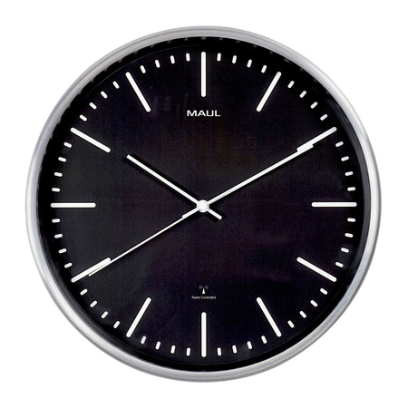 MAUL - Wanduhr Fly RC Ø305x45mm Alurahmen schwarz inkl. Batterie