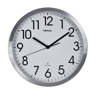 Maul - Wanduhr Move RC Ø305x45mm Alurahmen weiß inkl. Batterie