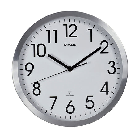 Maul - Wanduhr Move RC Ø305x45mm Alurahmen weiß inkl. Batterie