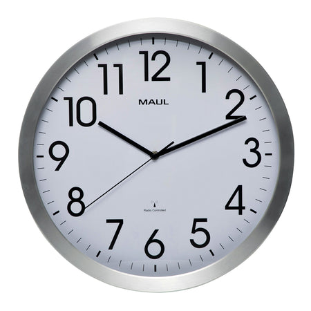 Maul - Wanduhr Move RC Ø400x45mm Alurahmen weiß inkl. Batterie