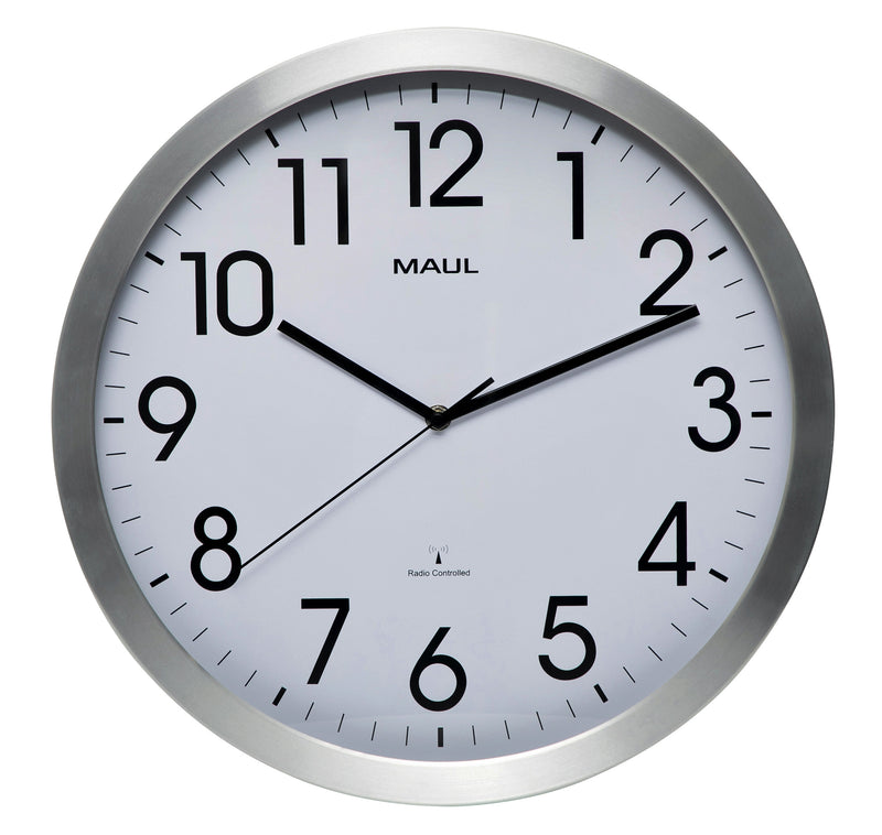 Maul - Wanduhr Move RC Ø400x45mm Alurahmen weiß inkl. Batterie