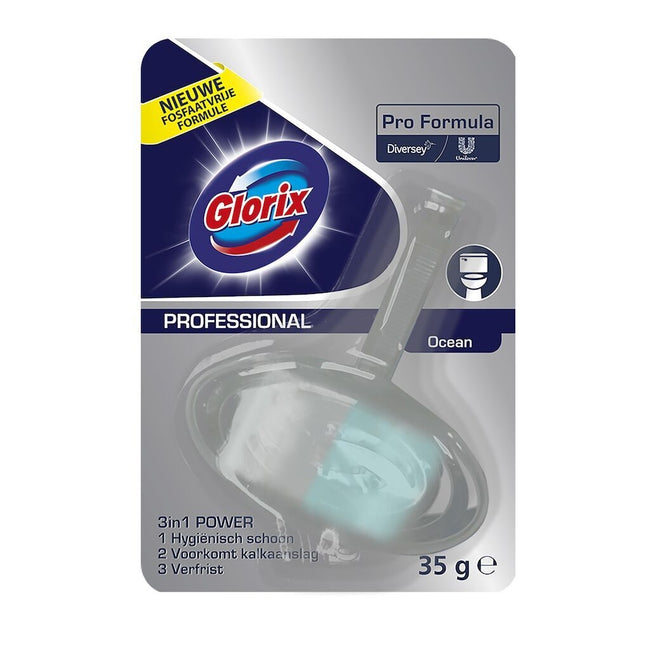Glorix - Toilettenblock Ocean Fresh mit Halter | 12 Stück