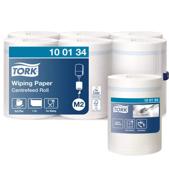 Reinigungspapier Tork M2 1 Schichten 6 Rollen Weiß 100134