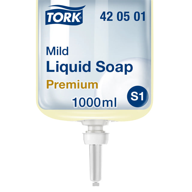 Handseife Tork S1 Flüssigkeit leicht perforiertes Perlenweiß 1000ml 420501