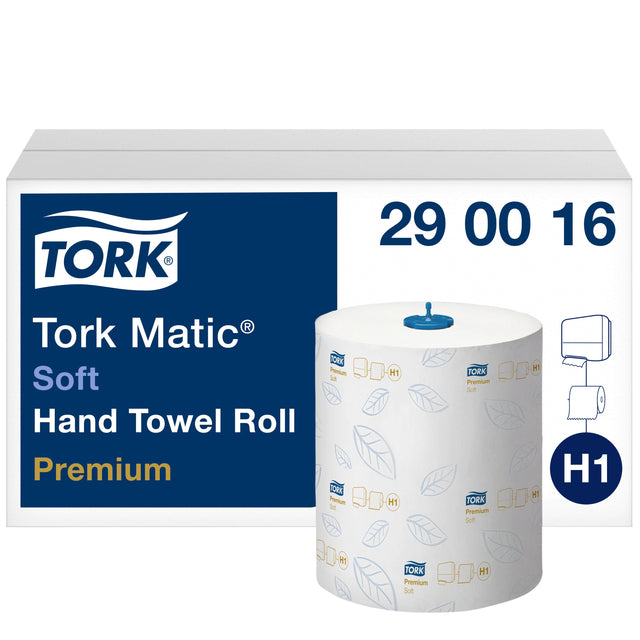 Handtuchrolle Tork Matic H1 Premium 2 Schichten weiß 290016 | Karton mit 6 Rollen