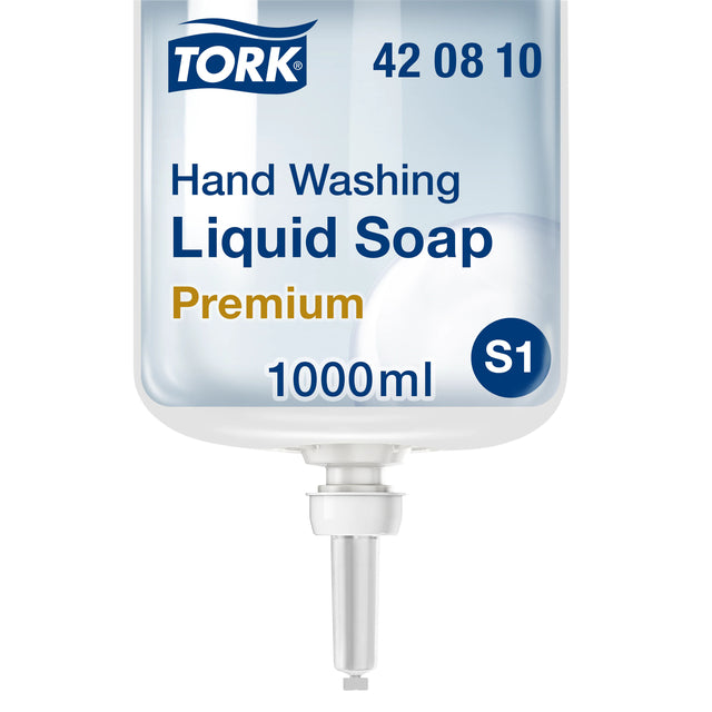 Handseife Tork S1 unparfümiert 1000 ml 420810 | Umkarton mit 6 Flaschen x 1 Stück