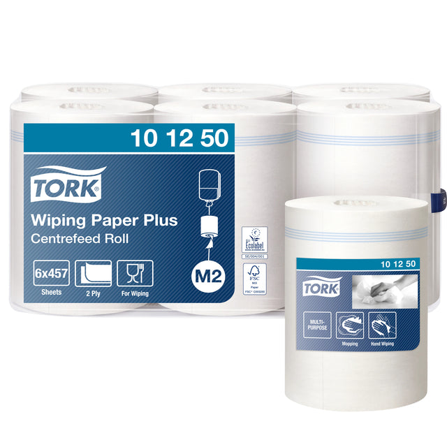 Reinigen der Pappartier -Tork -Wischung plus M2 160m Weiß 101250