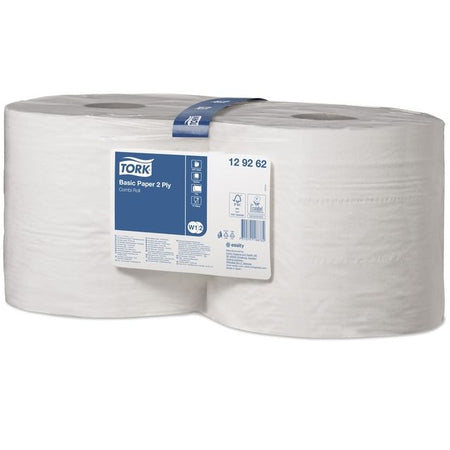 Tork - Reinigungspapier W2 Basic Universal 2-lagig 1000 Blatt weiß 129262