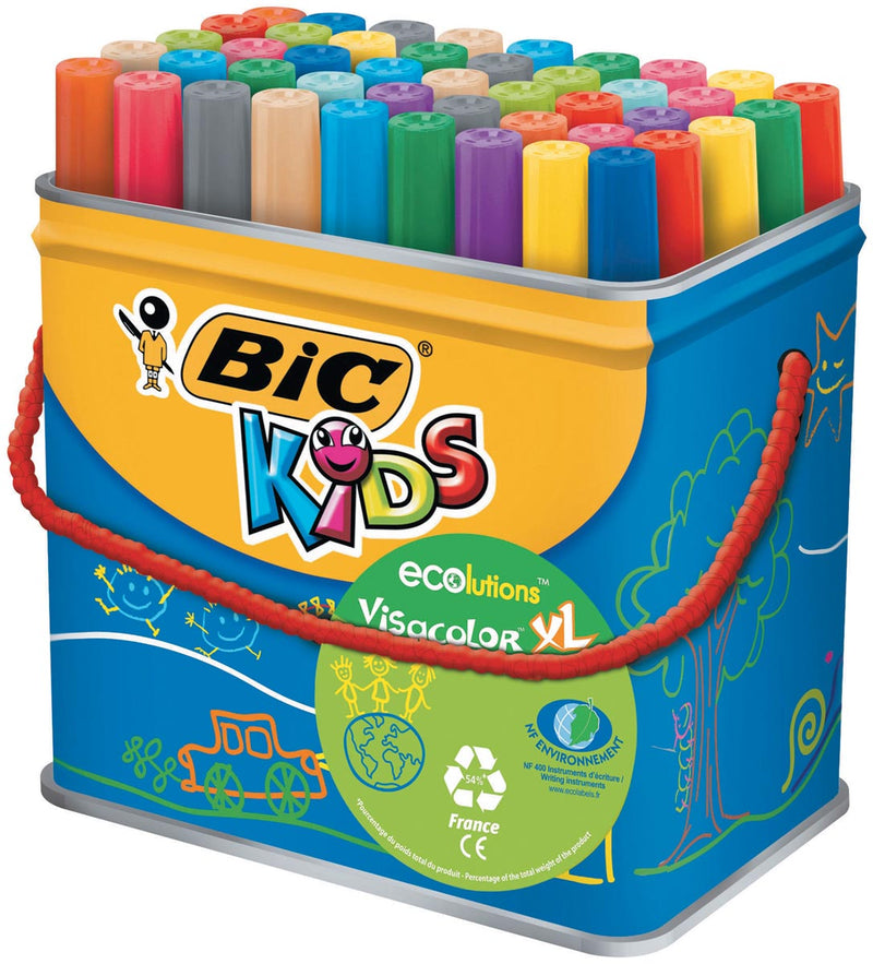 Bic Kids - Kids Filzstift Visacolor XL Ecolutions 48 Marker in einer Metallbox