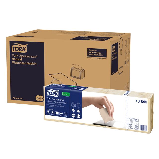 Tork - Serviette N4 Xpressnap Advanced 1/4 Falz 1-lagig 213x330mm 1125 Blatt natur 13840