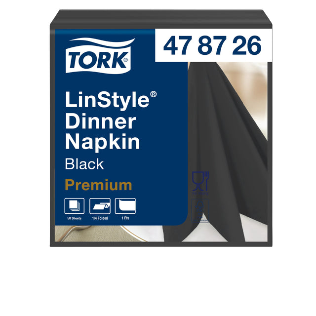 Dinnerfters Tork Linstyle 1/4-fach 1-Laags 50st Black 478726