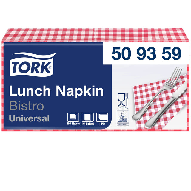 Klika - Lunchserviette Universal 1/4 Falz 1-lagig 328x325mm 400 Blatt Bistro 509359