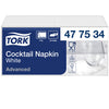 Tork - Cocktailserviette Advanced 1/4 Falz 2-lagig 238x238mm 200 Blatt weiß 477534