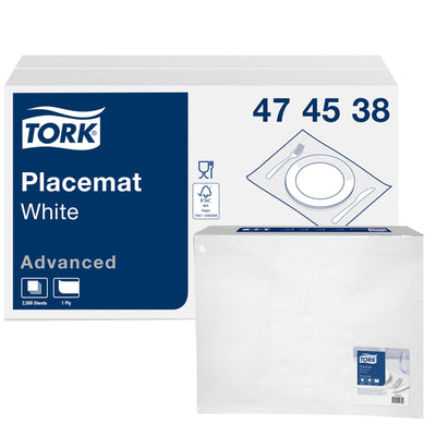 Tork - Tischset Advanced 1-lagig 420x270mm 500 Blatt weiß 474539 | 5 Stück