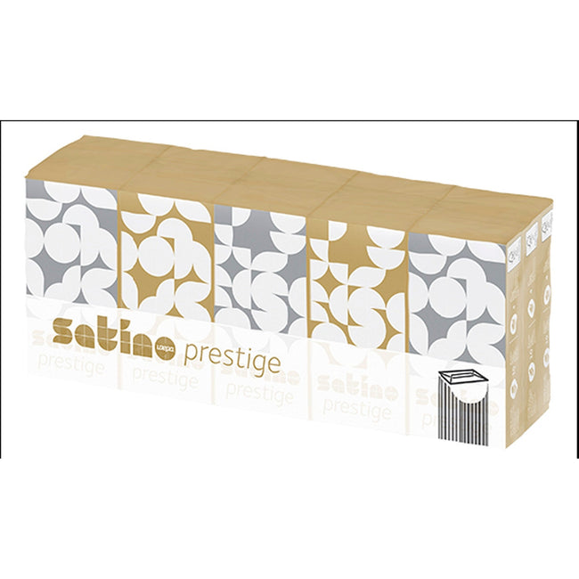 Satino von WEPA - Taschentuch Satino Prestige 4-lagig 15x10 Blatt weiß 113940