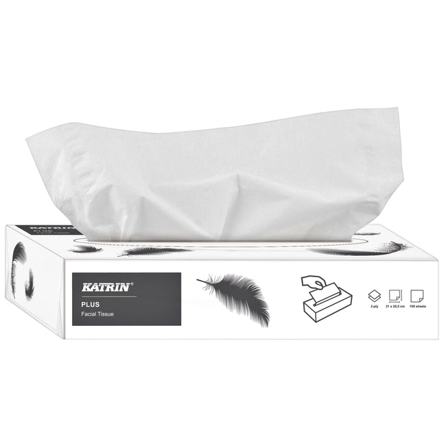 Katrin - Kosmetiktücher Plus 2-lagig 100 Blatt weiß 11797 | 40 Stück