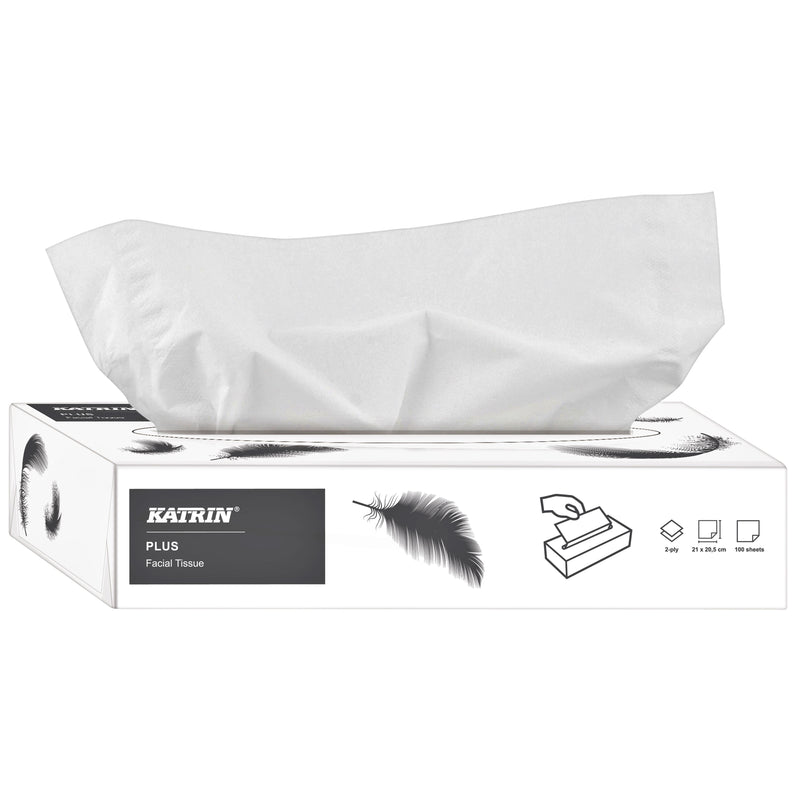 Katrin - Kosmetiktücher Plus 2-lagig 100 Blatt weiß 11797 | 40 Stück