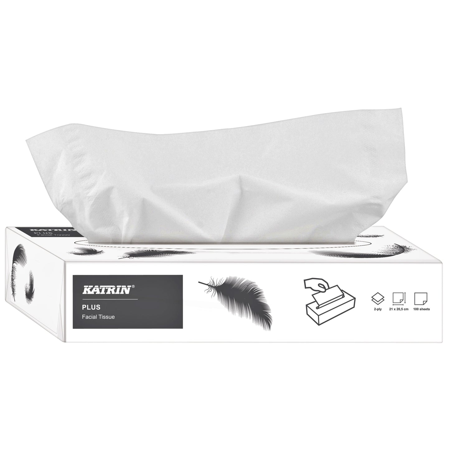 Katrin - Kosmetiktücher Plus 2-lagig 100 Blatt weiß 11797