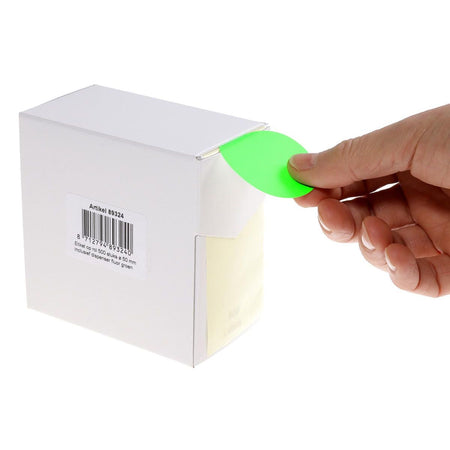 Rillprint - Runde Etiketten, Durchmesser 50 mm, Rolle à 500 Stück, fluoreszierend grün