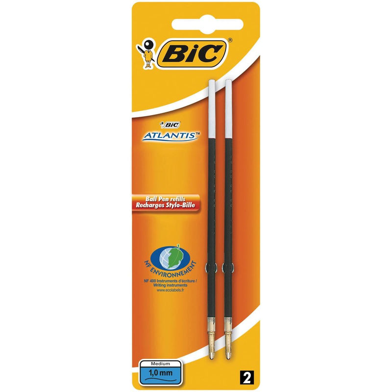 Bic - Kugelschreibermine Atlantis blau, Schreibbreite 1 mm, Blister mit 2 Stück