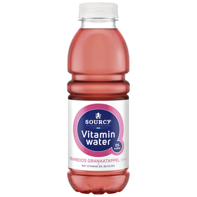 Sourcy – Wasservitamin Himbeere/Granaa, Flasche 500 ml