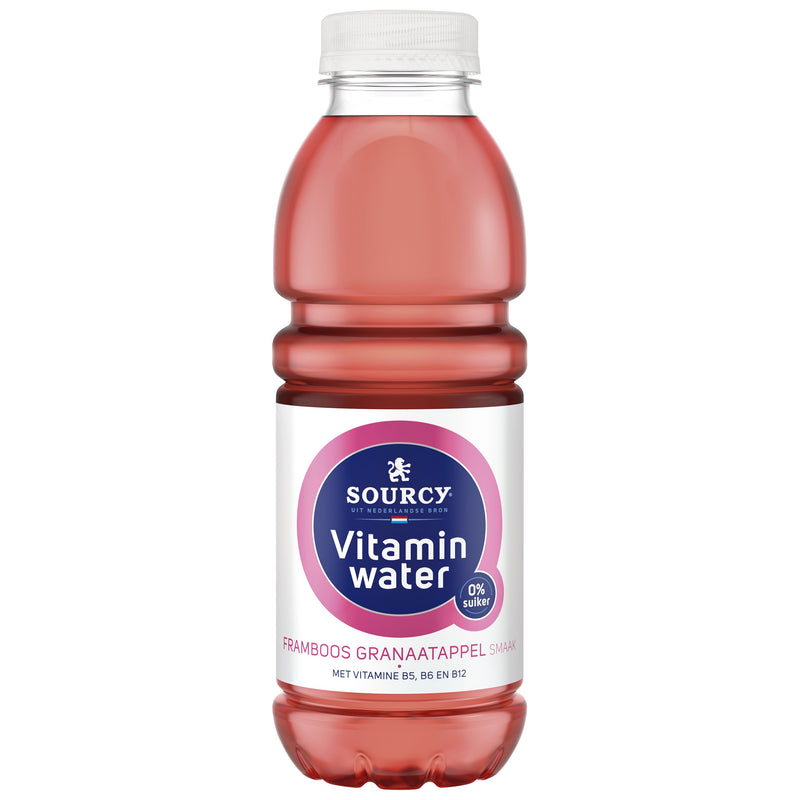 Sourcy – Wasservitamin Himbeere/Granaa, Flasche 500 ml