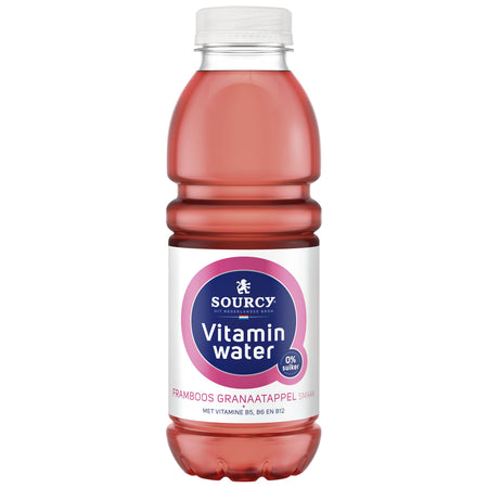 Sourcy – Wasservitamin Himbeere/Granaa, Flasche 500 ml
