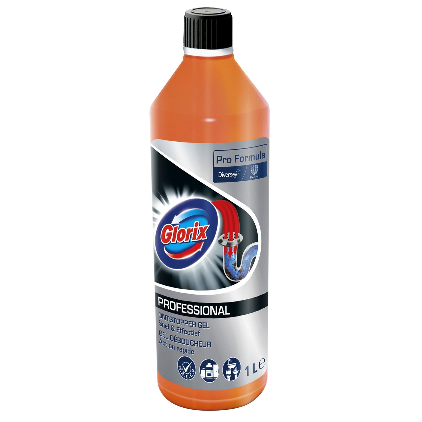 Glorix - Abflussreiniger Profi-Gel 1 Liter | 6 Stück