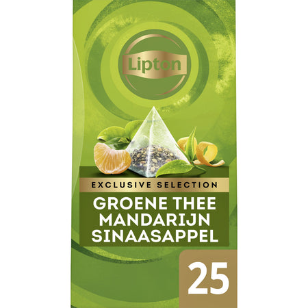 Lipton - Tee Exklusiver grüner Tee Mandarine 25 Pramidbeutel x 2gr | 6 Stück