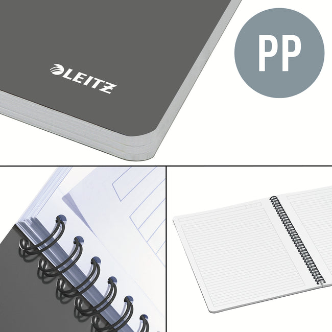 Leitz - Notizbuch Büro A5-Linie 180 Seiten grau
