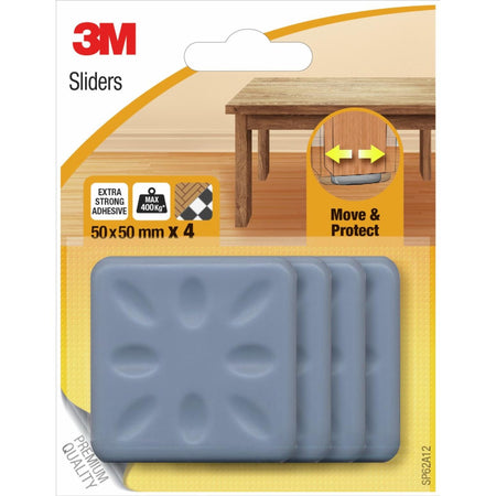 Scotch - Move Protect Gleiter, grau, Ft. 50 mm x 50 mm, Blister mit 4 Stück