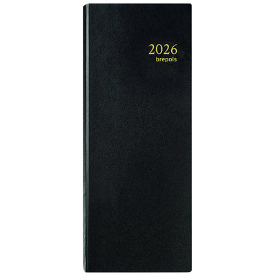 Brepols - Agenda 2026 Saturn Lima 7 Tage/2 Seiten schmal schwarz