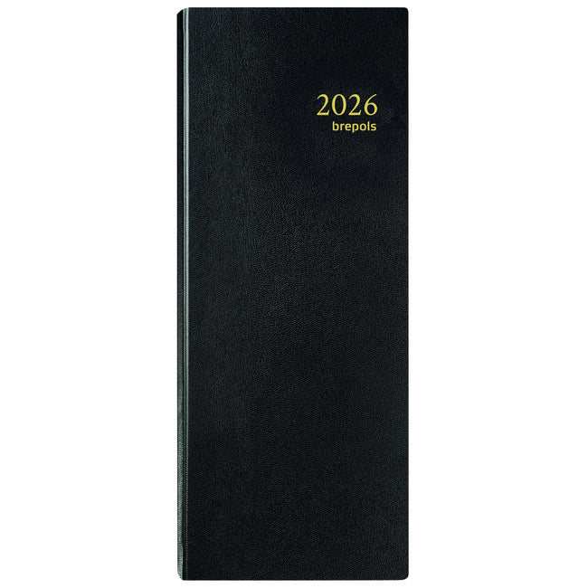 Brepols - Agenda 2026 Saturn Lima 7 Tage/2 Seiten schmal schwarz