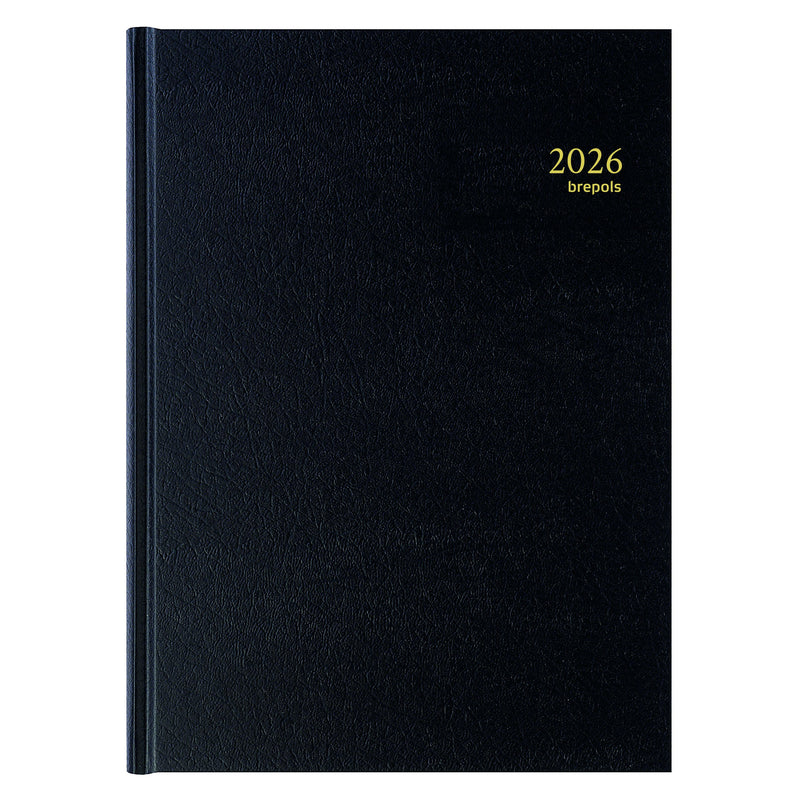 Brepols - Agenda 2026 Bremax Santex A4 1 Tag/2 Seiten 8 Spalten schwarz