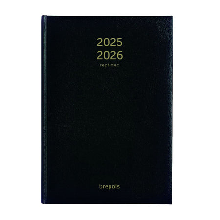Brepols - Agenda 2025 2026 Bretime Lima 16 Monate 7 Tage/2 Seiten schwarz