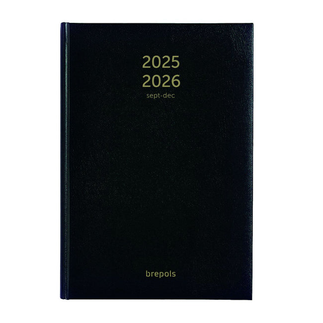 Brepols - Agenda 2025 2026 Bretime Lima 16 Monate 7 Tage/2 Seiten schwarz