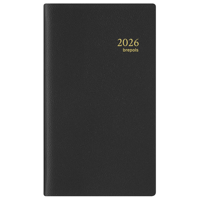 Brepols - Agenda 2026 Interplan Genova 7 Tage/2 Seiten Spirale schwarz
