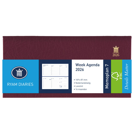 Ryam - Agenda 2026 Memoplan 7 Mundior 7d/2p schwarz