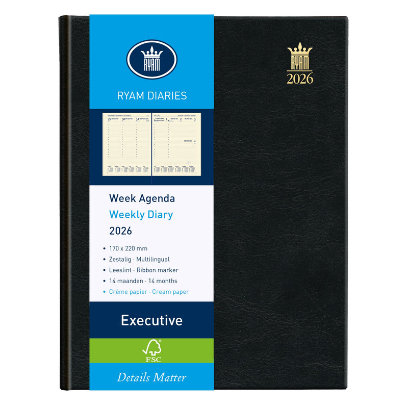 Ryam -  Agenda 2027  executive mundior 7d/2 zwart